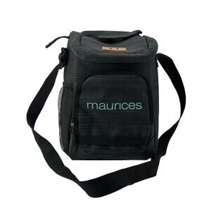 Leed's Gray Black Lunch Bag Insulated Cooler Tote Zipper Shoulder Picnic